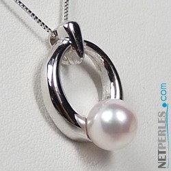 Pendentif en Or avec Perle d'Eau Douce 6-7 mm qualité AAA
