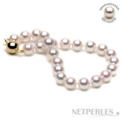 Bracelet de perles de culture d'Akoya HANADAMA 9 à 9,5 mm