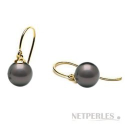 Boucles d'Oreilles de Perles de Tahiti en Or 14k