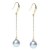 Boucles d'Oreilles Perles d'Akoya Bleues 8-8,5 mm AAA en Or Jaune 18k