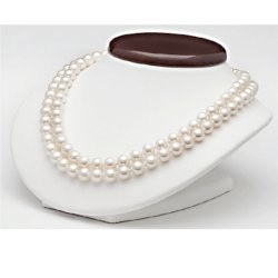Collier double rang de perles d'eau douce 9 à 10 mm, 43 et 45 cm