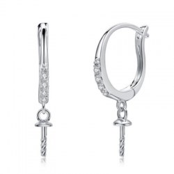 Paire de montures pour Boucles d'oreilles en Or 9k avec diamants