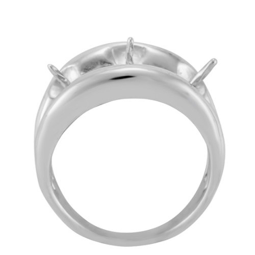 Apprêt pour Bague en Argent 925 pour 3 perles de culture semi percées