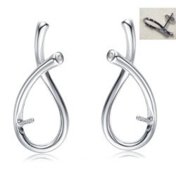 Paire de montures pour Boucles d'oreilles en Argent avec zirconiums