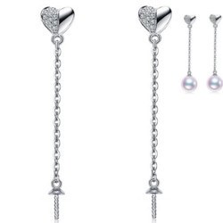 Paire de montures pour Boucles d'oreilles en Or 18k avec diamants