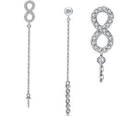 Paire de montures pour Boucles d'oreilles Or Gris 18k diamants