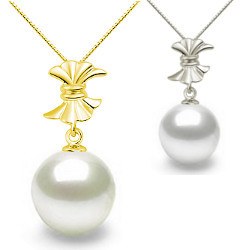 Pendentif Or 18k Perle d'Akoya blanche AAA