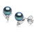 Boucles d'Oreilles Argent 925, Zirconiums et Perles d'Eau Douce 6-7 mm AAA
