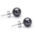 Boucles d'Oreilles Or 18k perles de culture Akoya noires 6,5 à 7 mm