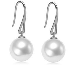 Boucles d'Oreilles Argent 925 de Perles d'Akoya blanches