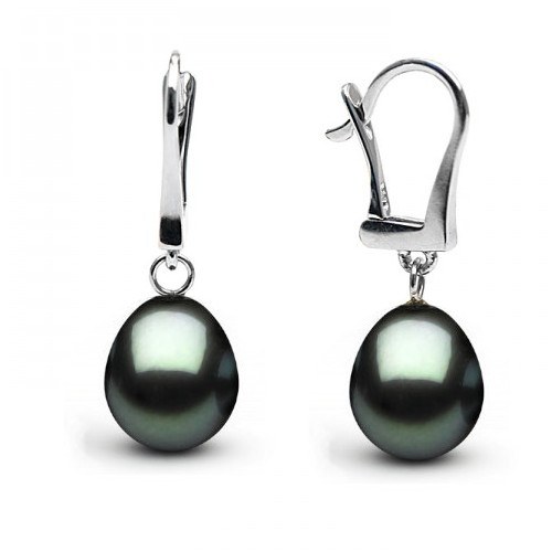 Boucles d'oreilles en or 14 carats perles de Tahiti Goutte AA+/AAA