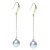 Boucles d'Oreilles Perles d'Akoya Bleues 7-7,5 mm AAA en Or 18k