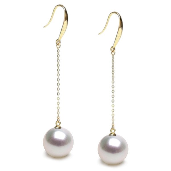 Boucles d'Oreilles Or 18k et perles d'Australie blanches AAA