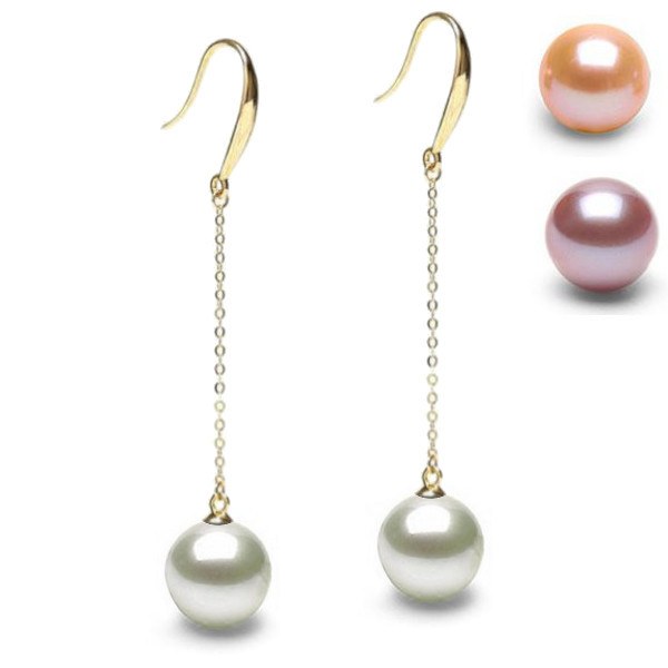 Boucles d'Oreilles Or 18k Perles d' Eau Douce DOUCEHADAMA