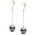 Boucles d'Oreilles Or 18 carats Perles noires de Tahiti