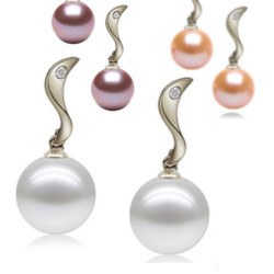 Boucles d'Oreilles Argent 925 zirconiums Perles d' Eau Douce DOUCEHADAMA