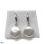 Boucles d'Oreilles de perles de culture d'Eau Douce ronde et plate sur dormeuses Argent plaqué Or gris