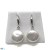 Boucles d'Oreilles de perles de culture d'Eau Douce ronde et plate sur dormeuses Argent plaqué Or gris