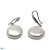 Boucles d'Oreilles de perles de culture d'Eau Douce ronde et plate sur dormeuses Argent plaqué Or gris