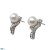 Boucles d'Oreilles de perles de culture Akoya 6,5 à 7,0 mm AAA sur Or gris 18K