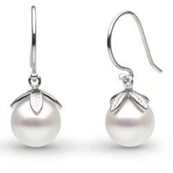 Boucles d'Oreilles Or 14k perles d'Akoya HANADAMA blanches