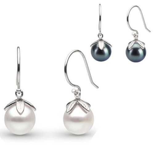 Boucles d'Oreilles Or 14k avec perles de culture d'eau douce 8-9 mm AAA