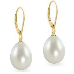 Boucles d'Oreilles Or 18k Perles d' Eau Douce Goutte AAA