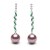 Boucles d'Oreilles Argent 925, Zirconiums Tourmalines vertes Perles DOUCEHADAMA