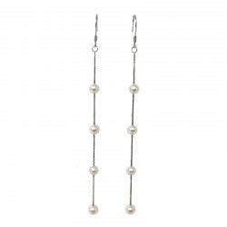 Boucles d'Oreilles Argent 925 Perles de Culture d'Eau Douce 5-6 mm AAA