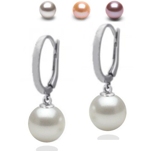 Boucles d'Oreilles Argent 925 de Perles d' Eau Douce DOUCEHADAMA