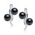 Boucles d'Oreilles Argent 925 avec 4 perles d'Akoya 6 à 6,5 mm