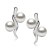 Boucles d'Oreilles Argent 925 avec 4 perles d'Eau Douce 6 à 7 mm DOUCEHADAMA