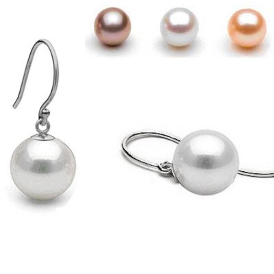 Boucles d'Oreilles en Argent 925 Perles d' Eau Douce AAA