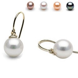 Boucles d'Oreilles Or 18k Perles d' Eau Douce AAA