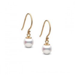 Boucles d'Oreilles Or Jaune 14k Perles d' Eau Douce 5-5,5 mm AAA