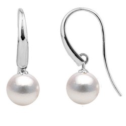 Boucles d'Oreilles Or 18k perles d'Akoya HANADAMA blanches