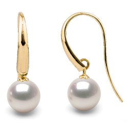 Boucles d'Oreilles Or 18k perles d'Akoya HANADAMA blanches