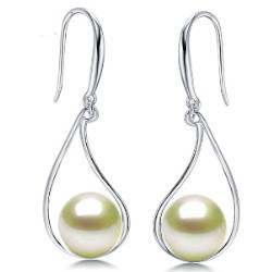 Boucles d'Oreilles Argent 925 de Perles d'Akoya blanches