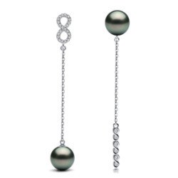 Boucles d'Oreilles Argent 925 Perles de Tahiti et zirconiums