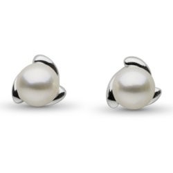 Paire de boucles d'Oreilles de perles d'Akoya blanches 6,5 à 7,0 mm