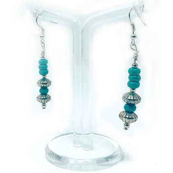 Boucles d'oreilles Indiens Navajo Turquoise et Argent