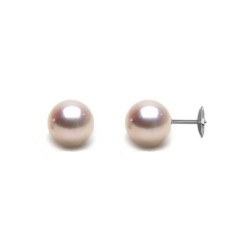 Boucles d'Oreilles perles d'Akoya blanches 7 à 7,5 mm sur système Guardian