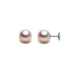 Boucles d'Oreilles perles d'Akoya blanches 6 à 6,5 mm sur système Guardian