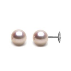 Boucles d'Oreilles perles d'Akoya blanches 9 à 9,5 mm sur système Guardian