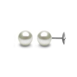 Boucles d'Oreilles perles d'Eau Douce blanches 6-7 mm sur système Guardian