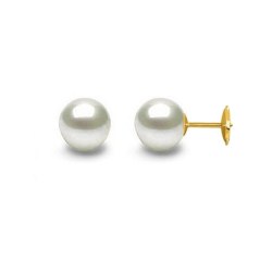 Boucles d'Oreilles perles Eau Douce blanches 6-7 mm DOUCEHADAMA système Guardian or 18k