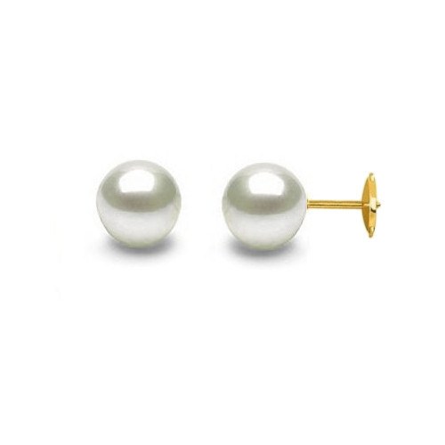 Boucles d'Oreilles perles Eau Douce blanches 6-7 mm DOUCEHADAMA système Guardian or 18k