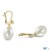 Boucles d'Oreilles Or 18k avec diamants perles d'Eau Douce Goutte AAA