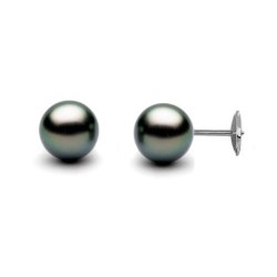 Boucles d'Oreilles perles de culture de Tahiti 8 à 9 mm sur système Guardian
