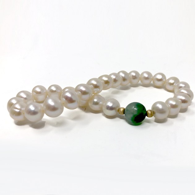 Bracelet En Argent 925 Avec Péridot Et Perle D'eau Douce - Pierre Naturelle, Neuf Avec étiquettes